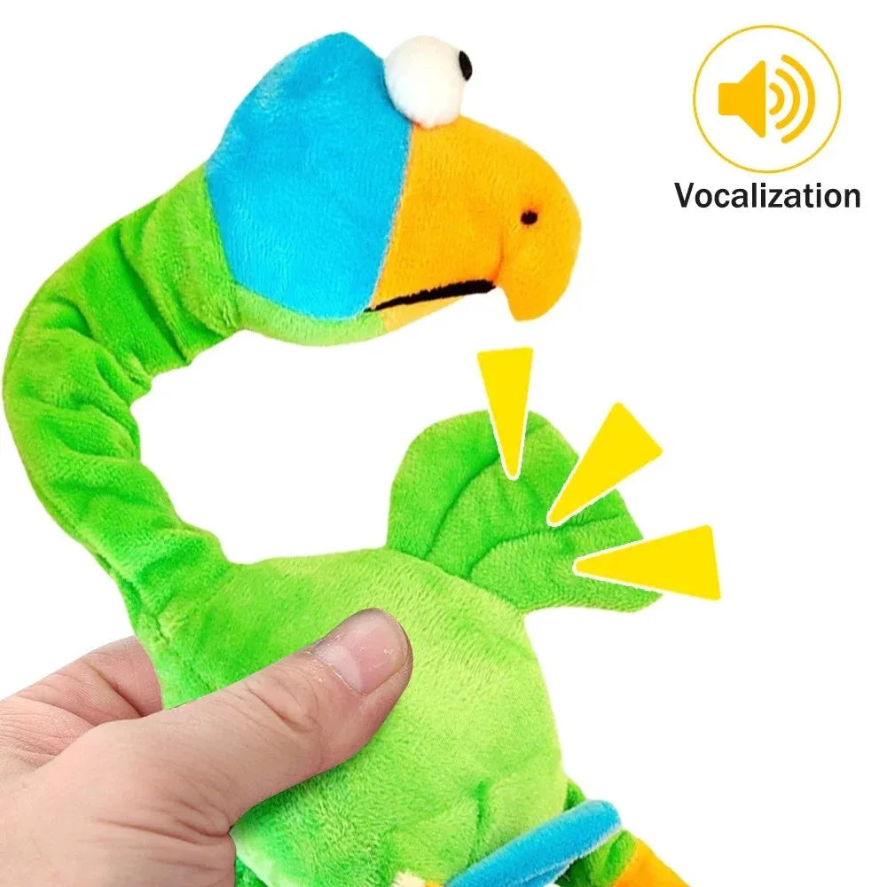 Screaming chicken squeaky dog toy in orange with bite-resistant construction