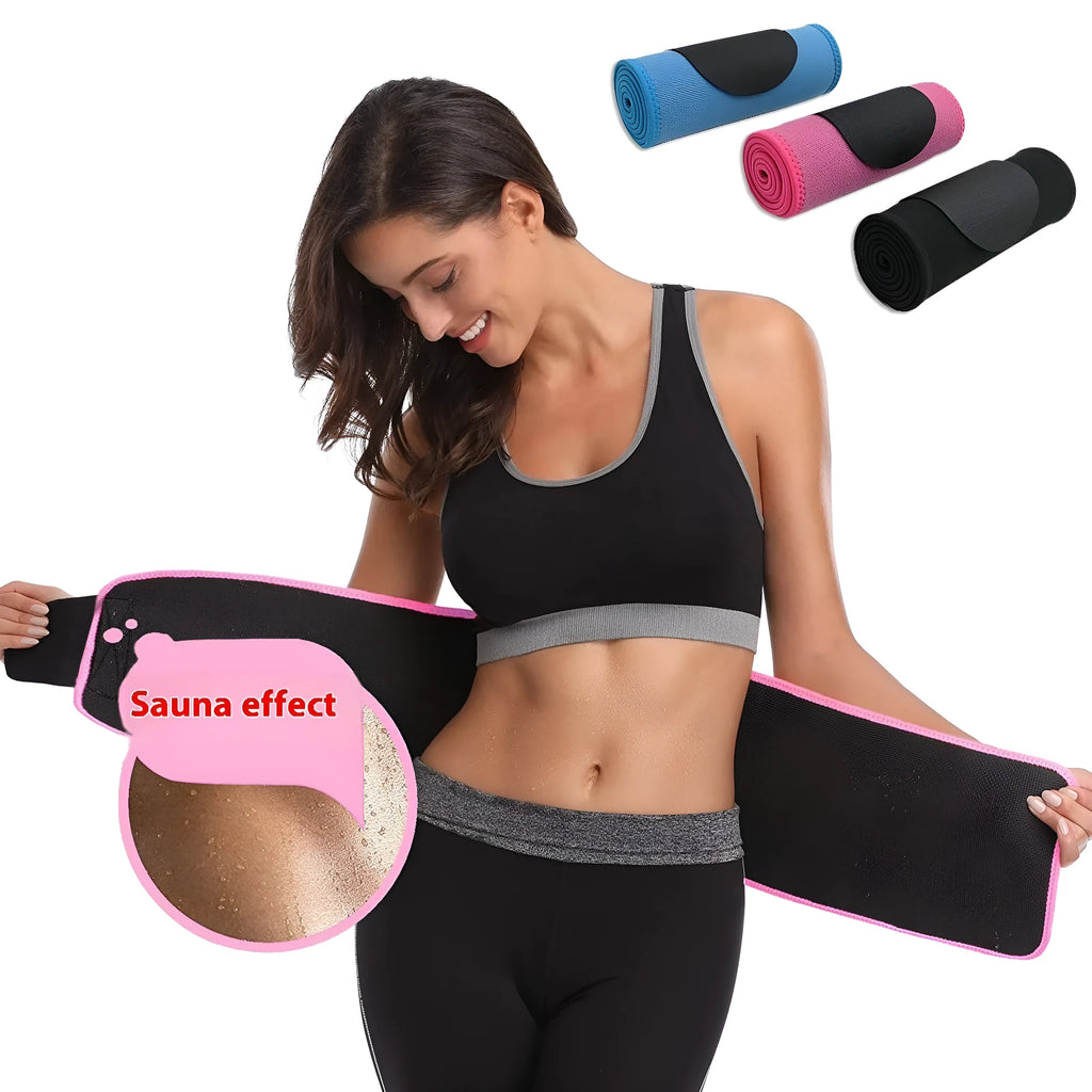 Neoprene lumbar support belt for adult fitness and running activities in black, blue, or pink