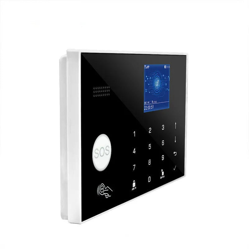 Intelligent WiFi GSM burglar alarm host ER G30 with touch button and 80dB siren for home security