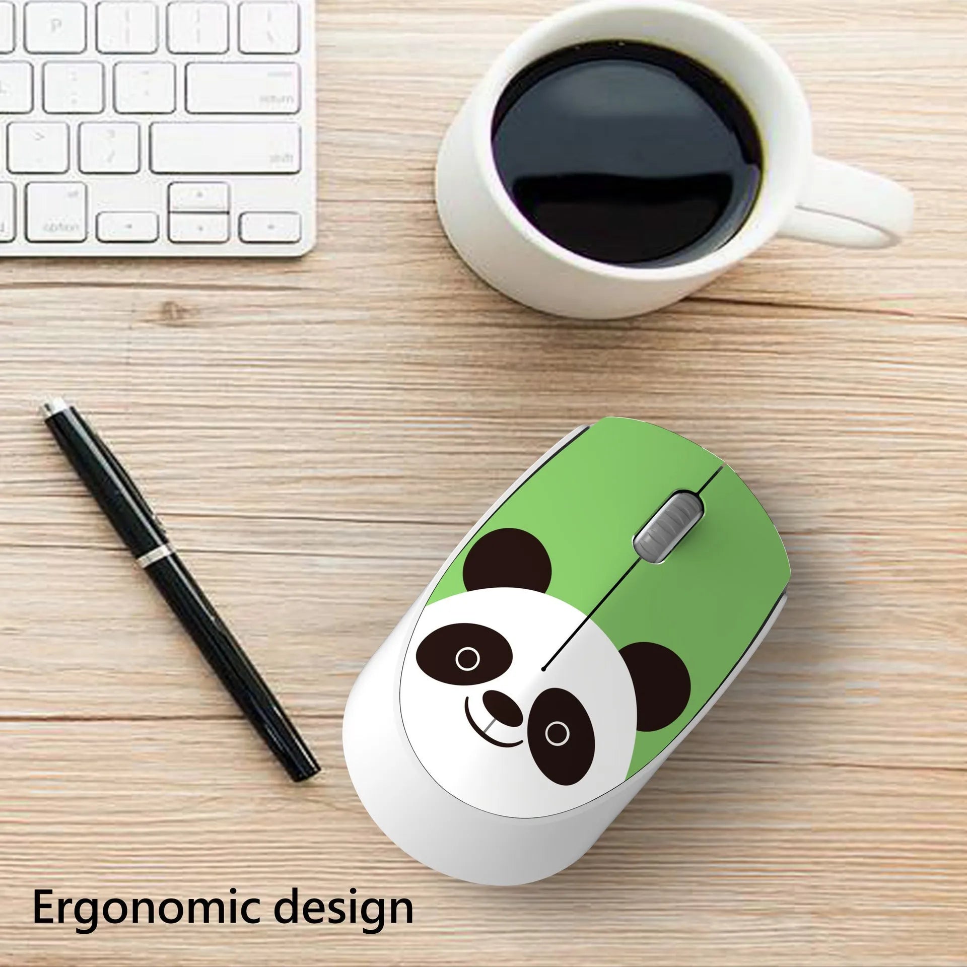 Cartoon animal wireless mouse for laptops in yellow tiger design with USB receiver