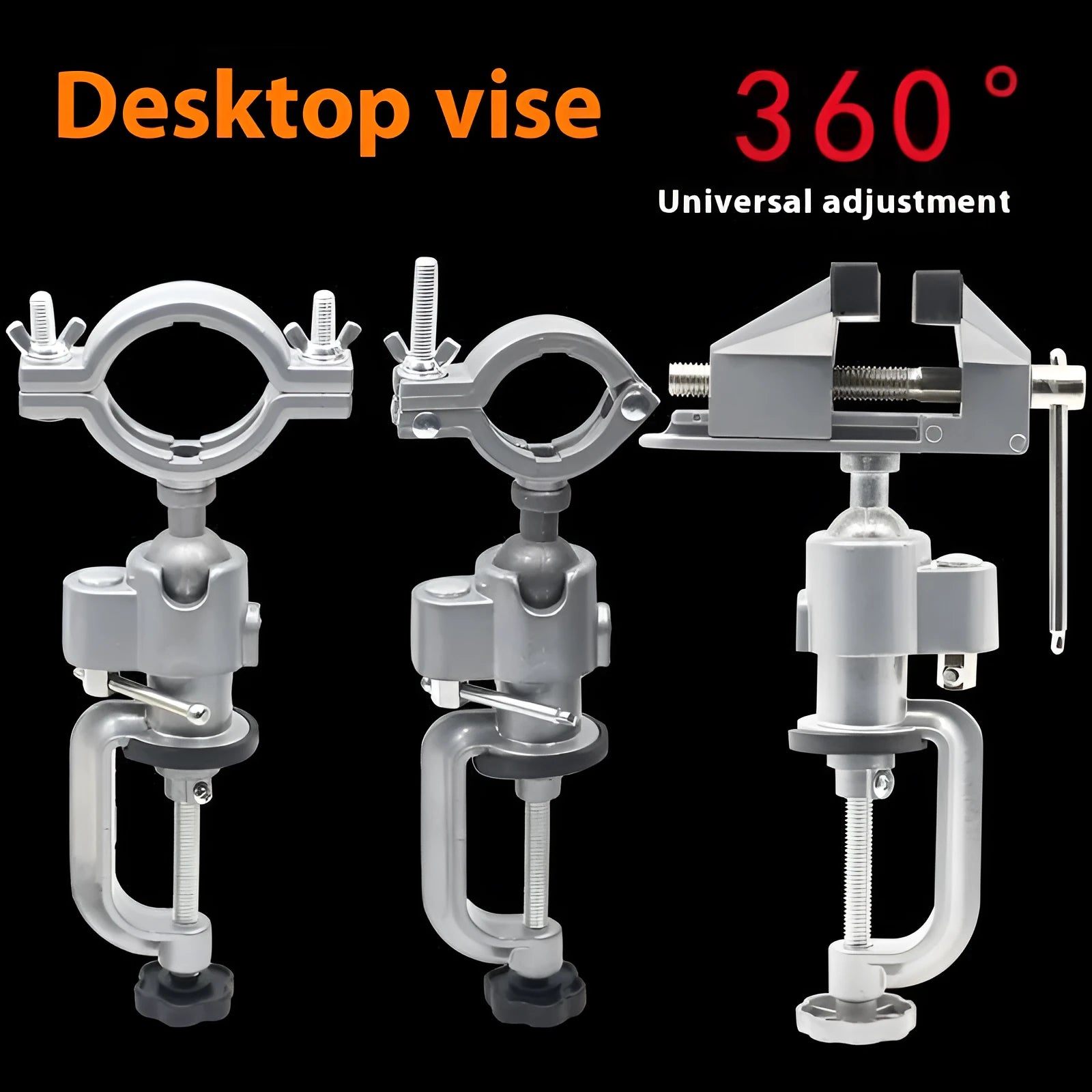 360-degree rotating bracket type clamp-on bench vise with tungsten steel construction