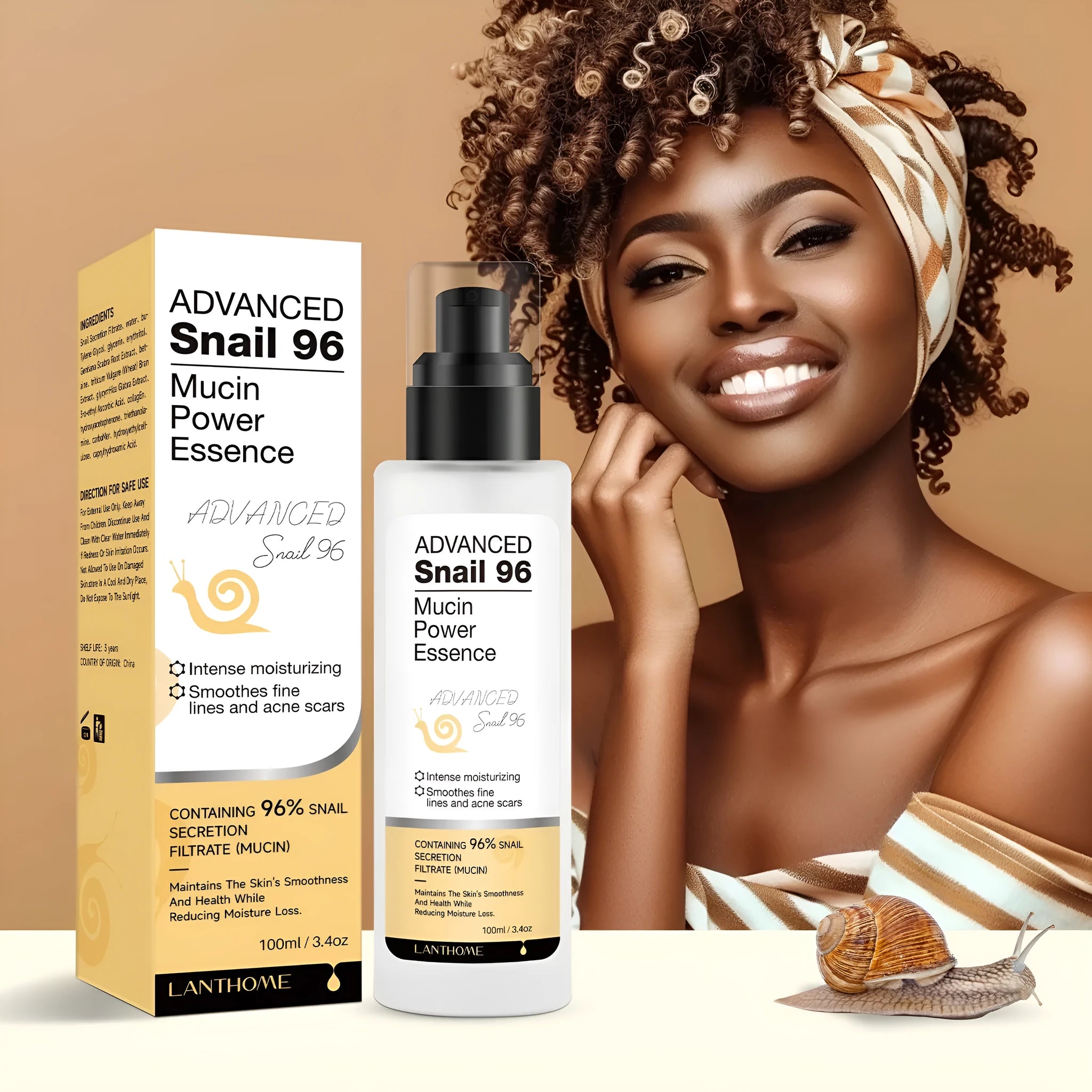 Snail Snail Serum 100ml moisturising facial essence bottle for home skincare routines