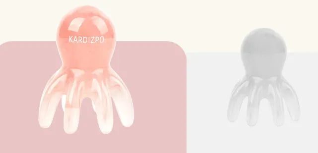 Pink octopus-shaped natural resin massage comb for facial periocular meridian acupressure