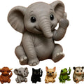 Mini resin animal doll holding up a middle finger, available in cat, dog, elephant, frog, cow, mouse, and turtle styles.