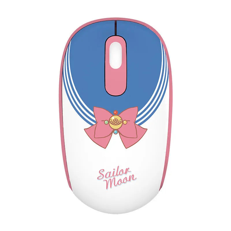 Sailor Moon cartoon wireless mouse in pink with USB connector and adjustable DPI settings