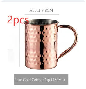 Stainless steel Moscow mule cup with copper plating in multiple colour options and capacity sizes
