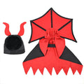 Black pet vampire costume with cloak and hat for Halloween dress up