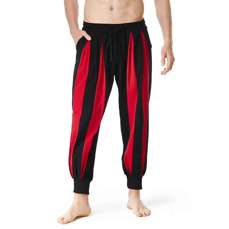 Men's straight-leg casual trousers in polyester available in four colours and six sizes