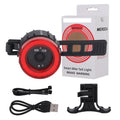 Black intelligent induction brake taillight with aluminium alloy housing and plastic seat tube bracket