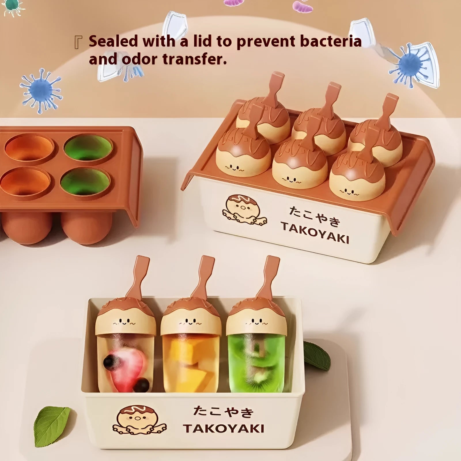 Plastic octopus balls ice cream mould for homemade takoyaki-style frozen desserts