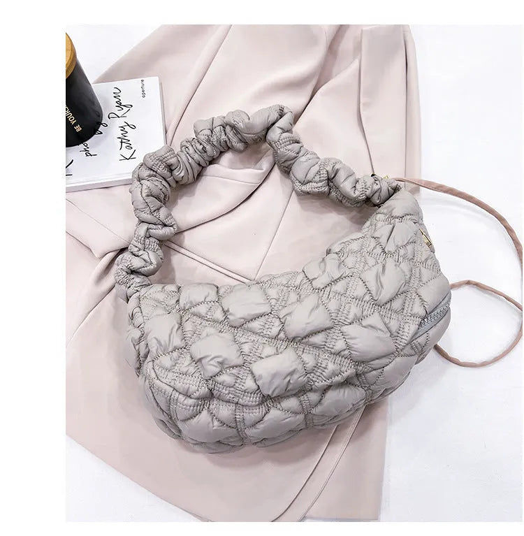 Women's casual nylon messenger bag in a solid colour with a long shoulder strap