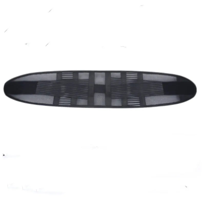 Black breathable sports waist support with steel plate for lumbar decompression, shown in adult size.