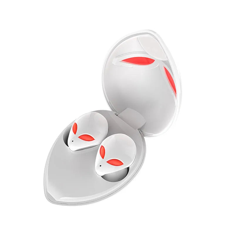 Creative Outer T8 Starman alien design wireless Bluetooth earbuds with charging case in red colour