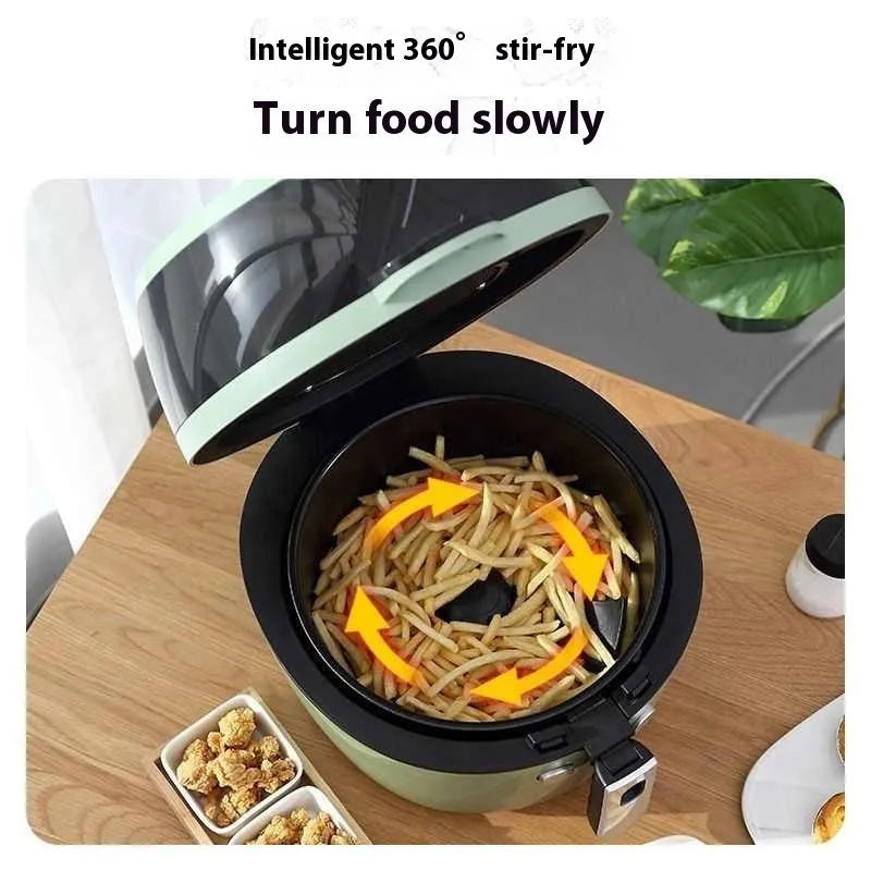 8-litre visible air fryer oven with mechanical button controls and EU conversion plug