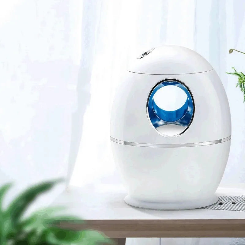 White columnar household humidifier with anion function and USB power connection