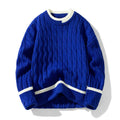 Men's two-piece acrylic sweater set with loose pullover and matching bottoms in winter sports style