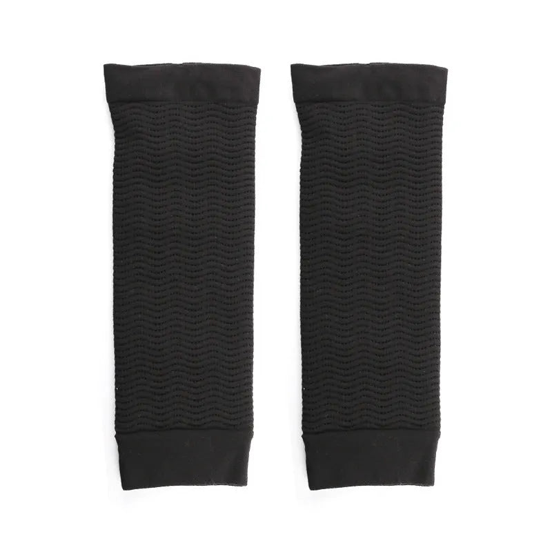 Black and skin colour nylon shaping arm sleeves for women with free size fitting