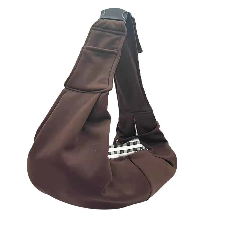 Cat-themed messenger bag folded and unfolded showing multiple compartments and adjustable shoulder strap