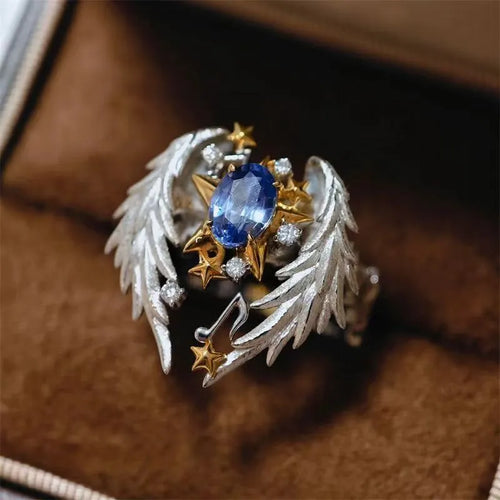 Geometric adjustable alloy ring with open mouth design and oil-treated finish