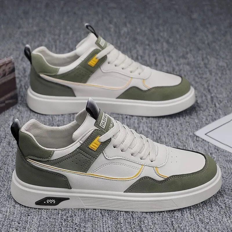 Men's low-top canvas board shoes in black, beige, or gray with mesh lining and round toe