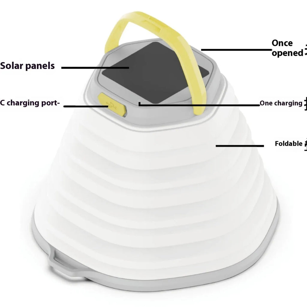 White camping lamp with large capacity battery for tent lighting and outdoor use