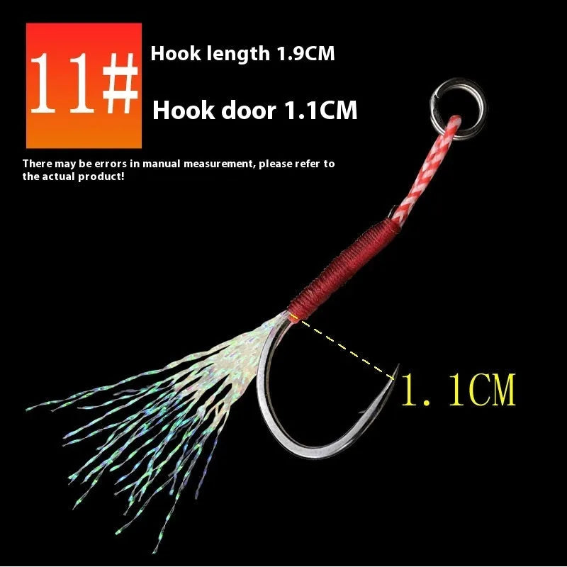 Bright wire iron plate single fishing hook in sizes No. 9 through No. 14 for boat and sea fishing