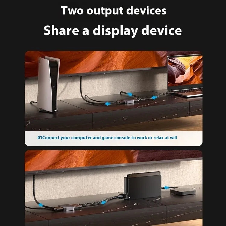 Alloy computer distributor for HD audio video to television line two-way conversion