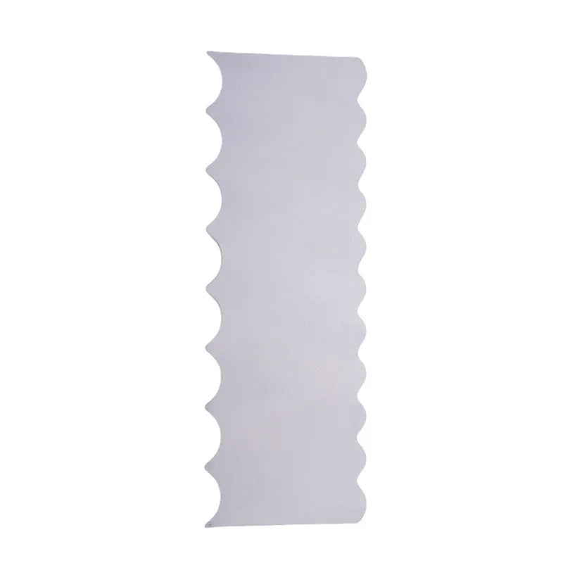 Stainless steel cream scraper cake decorating tool with polygon patterns