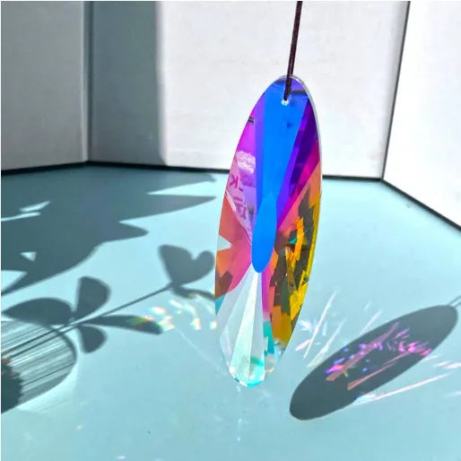 Rainbow colour electroplated crystal pendant Christmas tree garden decoration