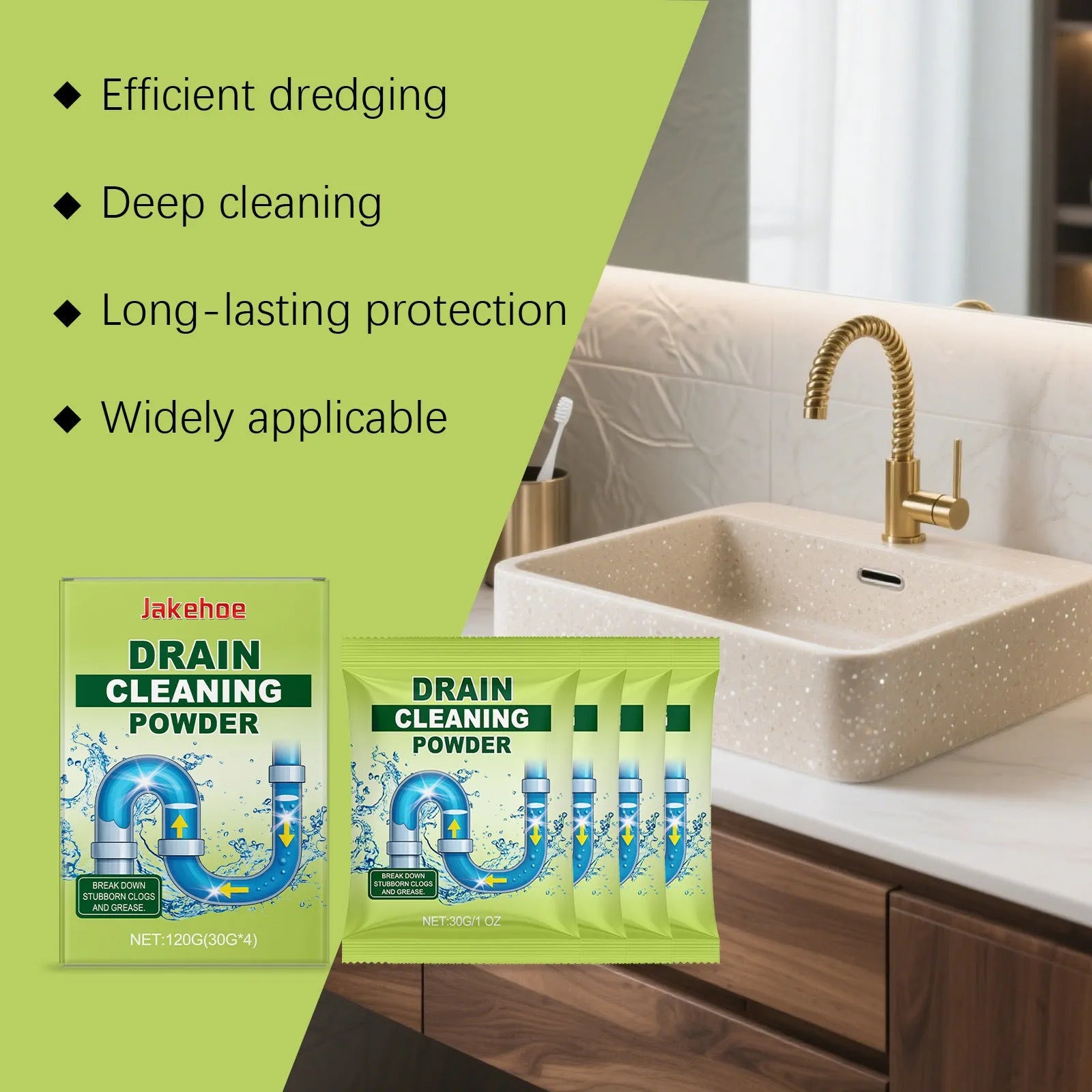 120g sodium hydroxide drain cleaning powder for unblocking sinks