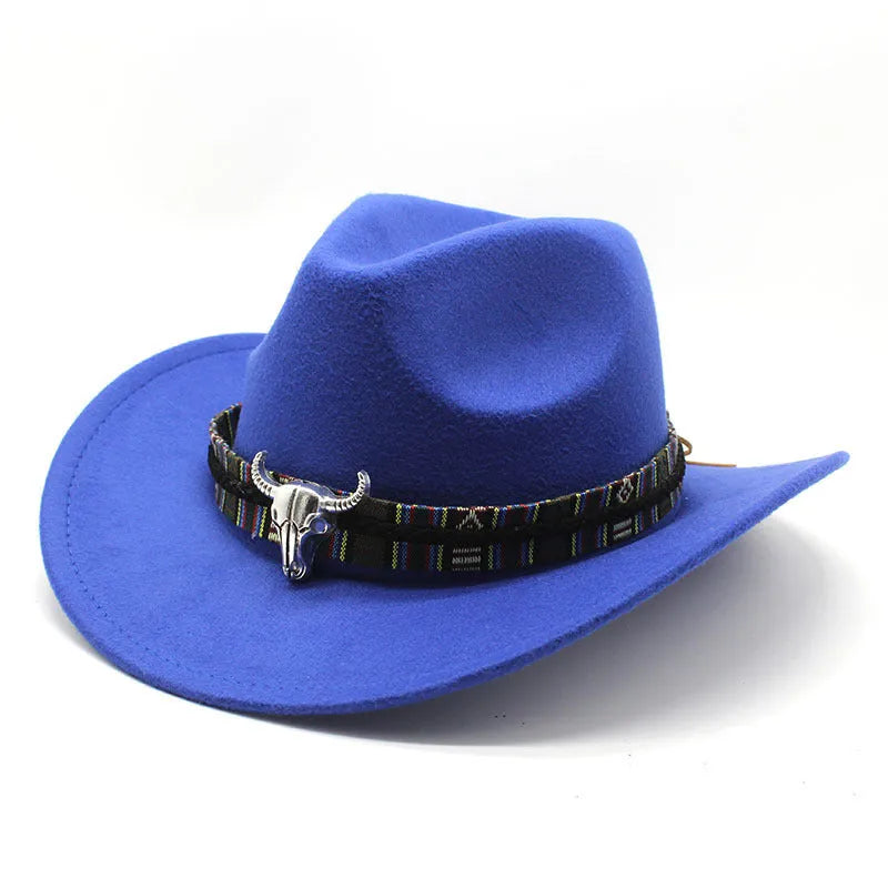 Western-style cowboy hat with bell crown in multiple colour options including army green, brown, and black