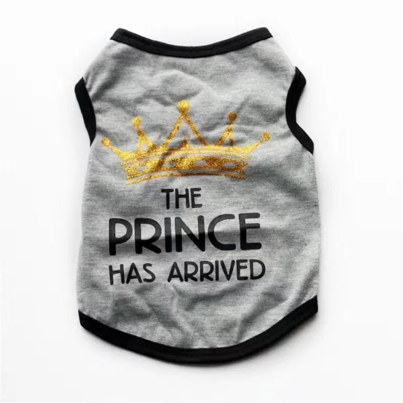 Cotton puppy vest for spring and summer in various colours including black, grey, blue, pink and rose options