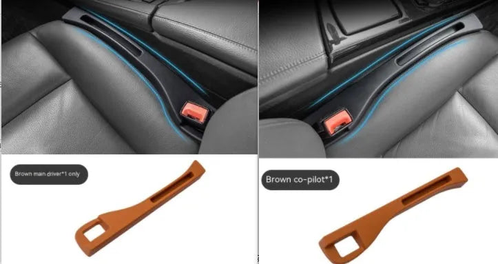 Black plastic car seat gap storage organiser box with handle