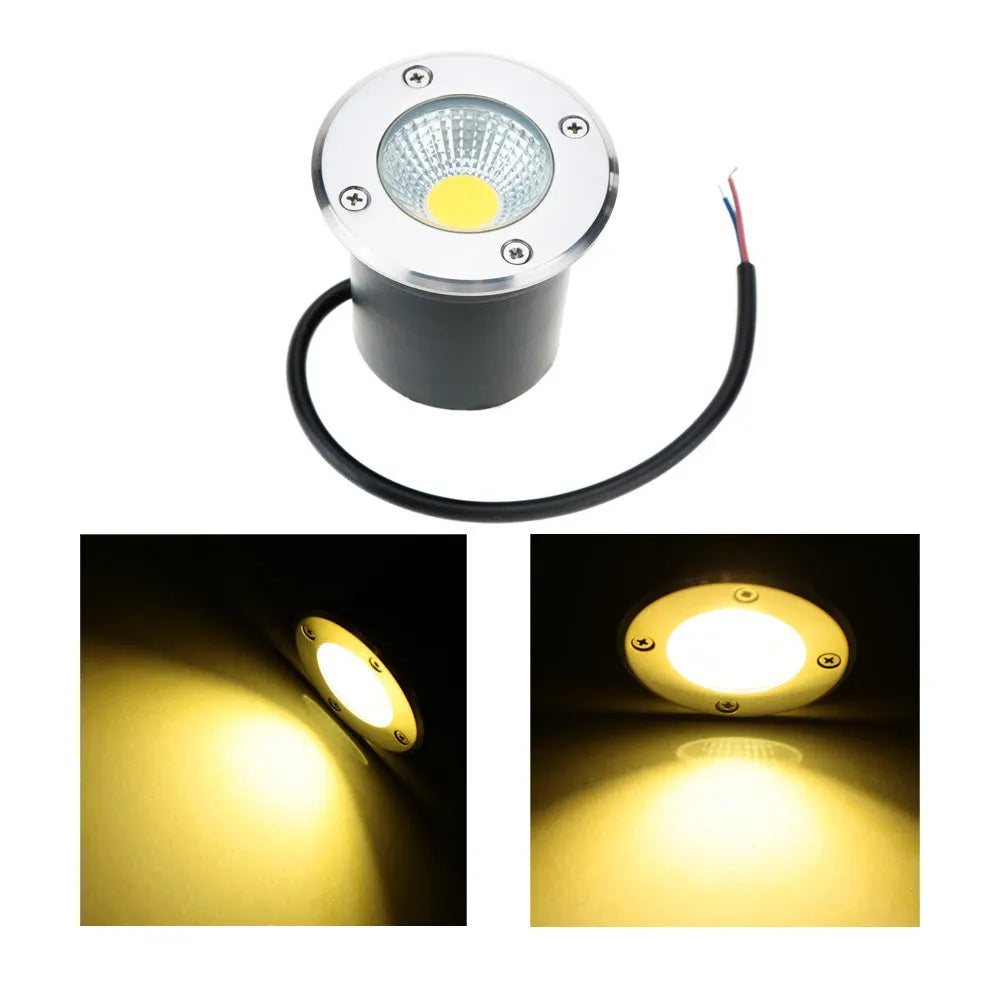 Black stainless steel LED COB underground light for outdoor garden or pathway lighting