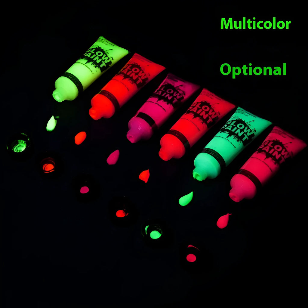 Hose neon gouache face paint tubes in 25ml size showing red, yellow, green, purple, orange, and pink colours