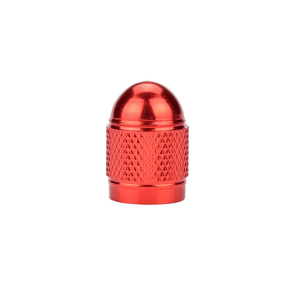 Aluminium mountain bike tyre valve cap in five colour options with screw fitting