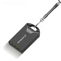 Mini metal USB flash drive in black and silver colours showing compact 23x12x8mm dimensions