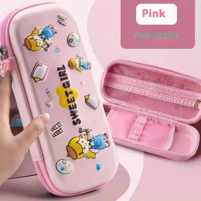3D leather pencil case with zip closure showing one of 22 available colour pattern designs