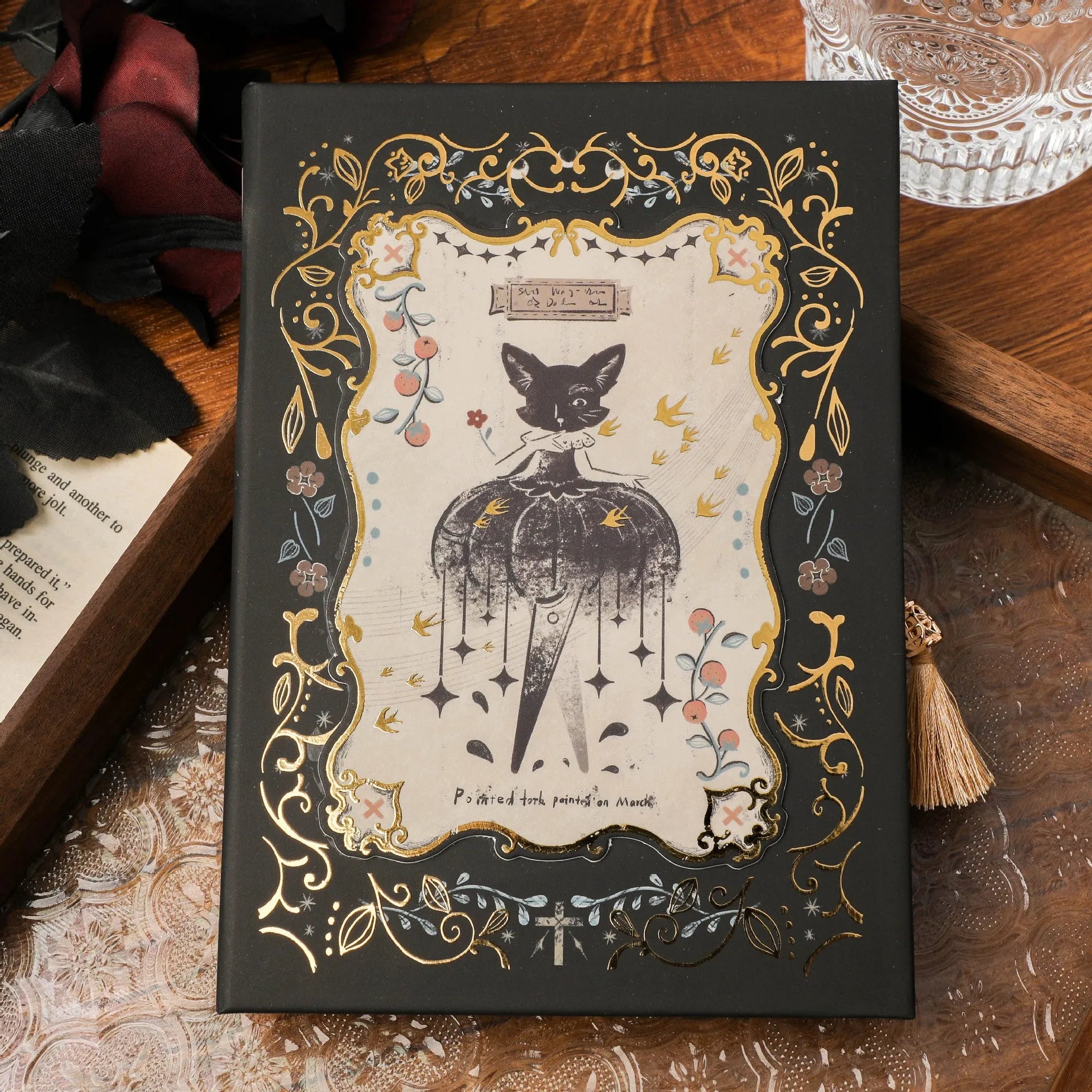 Retro art THALO gothic style A5 notebook with three cover design options