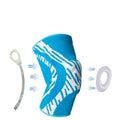 Men's pressurized nylon basketball knee pads in black and blue colours for sports protection