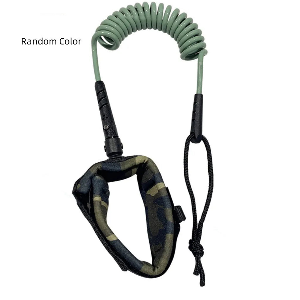 Surfboard hand holding rope with high elastic pulp fibre construction showing attachment point for watercraft equipment
