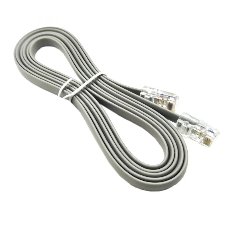 Silver grey CAT6 network cable with RJ45 connectors measuring 2 metres in length