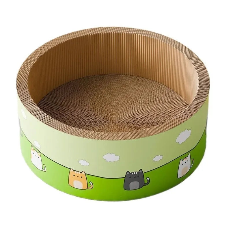 Deep round cat scratch board with HK pit texture in corrugated paper material