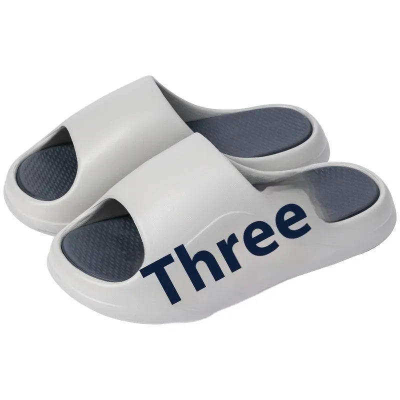 Men's thick-soled EVA platform slippers in flip-flop style, shown in various colour options.