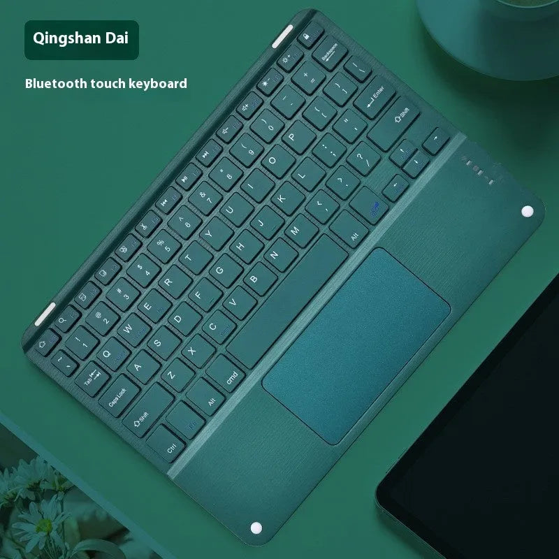 Square Hat Touch Bluetooth wireless charging keyboard showing full-colour illuminated keys on a black background.