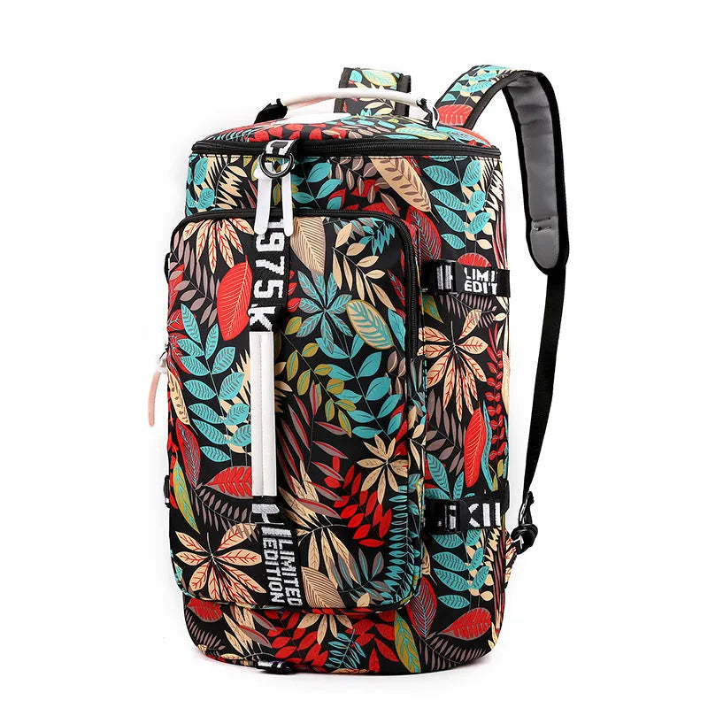 Waterproof nylon gym backpack with separate shoe compartment and combination lock in multiple colour options