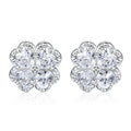 925 silver heart-shaped zircon earrings in white gold colour with European styling
