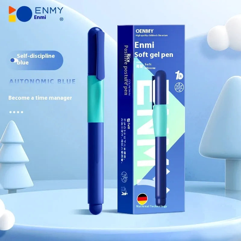 Student posture correction pen with plastic shell in blue, green, purple, and orange colour options