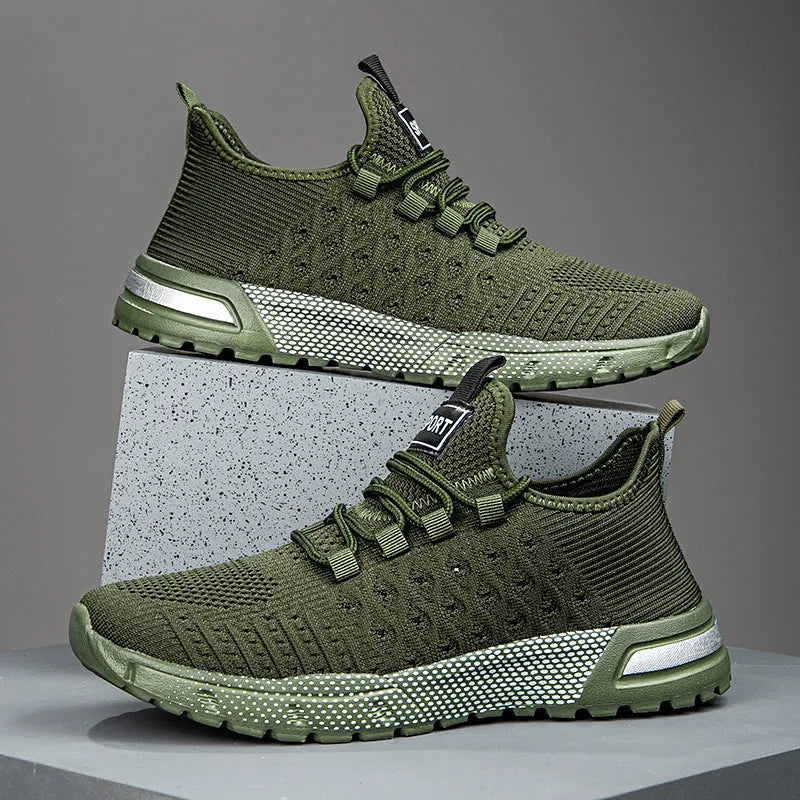 Men's solid-colour casual shoes with mesh upper in six colour options