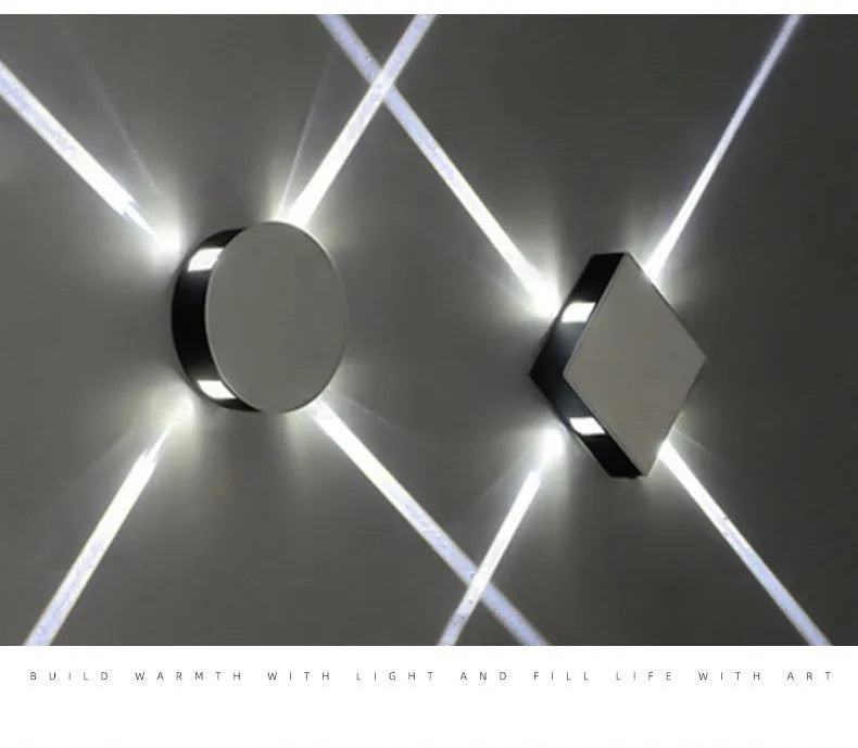 Modern square and round LED aluminium wall light with iron lampshade in Chinese style for living room
